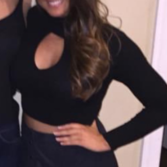 2 Black Cutout Tops - Picture 3 of 5